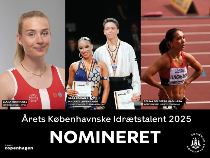 Portrætter af de nominerede til Årets Københavnske Idrætstalent 2025